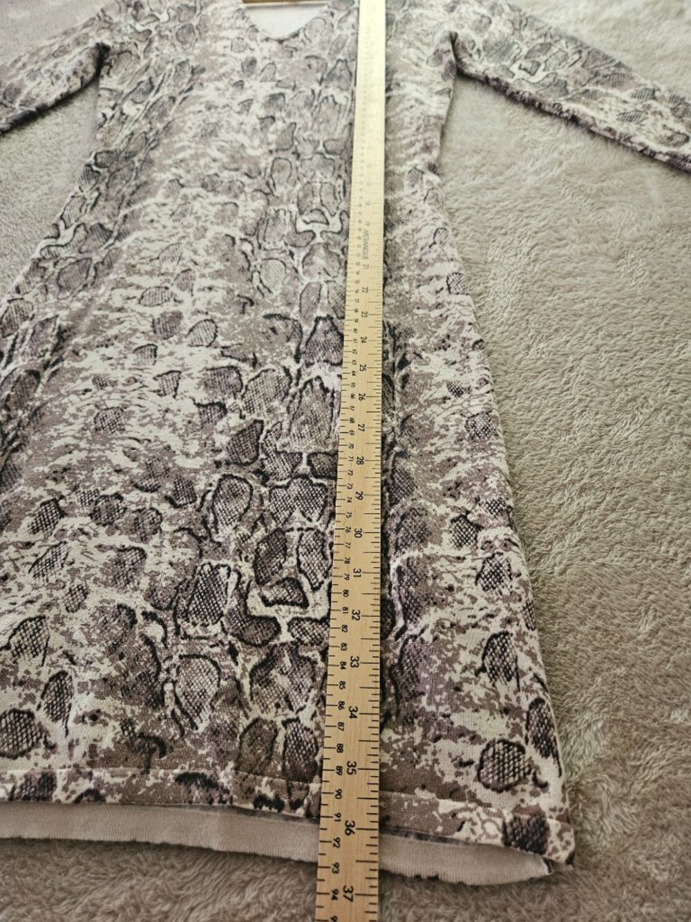 LOFT Dress Snakeskin-Inspired Print Animal Ivory Python Women's Size S - Picture 5 of 8
